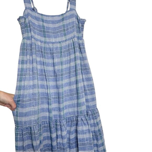 Hatch The Jules Dress Blue Plaid Chambray Maternity Dress OS NWT - Picture 4 of 14